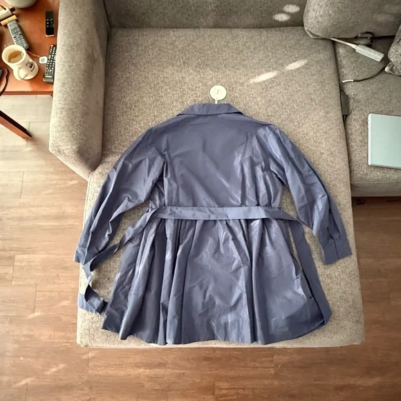 NWT STAUD Rina Double-Breasted Belted Minidress - Elegant Blue Women's Jacket - Picture 11 of 15